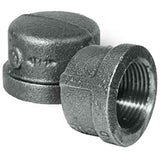SUPPLY GIANT BMCP0038-10 Black Malleable Cap, 3/8