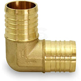 Supply Giant QYMO0100-10 X PEX 90 Degree Elbow Barb Pipe Fitting 1" Brass (pack of 10), 1 Inch