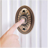 IQ America DP1230A Over-sized Wired Antique Copper Bronze Plated Surface Mounted Traditional Lighted Doorbell Pushbutton Chrome Push Button with Acrylic Ring