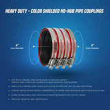 Supply Giant 37622CS No-Hub Coupling Heavy Duty Colored Shield, 4 inch, Red