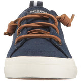 Sperry Womens Crest Vibe Linen Sneaker, Navy, 6