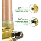 SUPPLY GIANT IS-BB-36DPNQ Compression Tee Hammer Arrestor, AA 1/4 in. OD COMP x 1/4 in. OD Femail, Copper