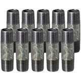 Supply Giant OQHM3855-10 Pre Cut Industrial Steel Nipple, Malleable Connectors, Used to Build Vintage Furniture, Threaded Pipes and Fittings, 3/8'' x 5-1/2'', Galvanized (Pack of 10, 5-1/2", 10 Pack