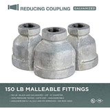 Supply Giant HNSD0564 3/4 X 3/8 Galvanized Malleable Iron Reducing Coupling, 3/4 in. x 3/8 in, Chrome