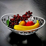 Elegant Crystal Serving Oval Bowl with Beautiful leaf design, Centerpiece For Home,Office,Wedding Decor, Fruit, Snack, Dessert, Server
