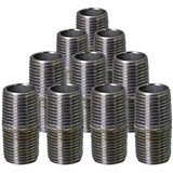 Supply Giant OQHM1500-10 Pre Cut Industrial Closed Steel Nipple, Connectors, Used To Build Vintage Furniture, Threaded Pipes and Fittings, 1-1/2'' x 1", Galvanized (Pack of 10), 1-1/2" x 1"