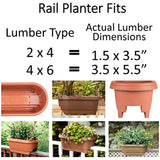 Bloem Fiskars 477241-1001 Deck Rail Planter Box, 24-Inch, Color Clay, Terra Cotta