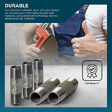 Supply Giant OQHM3855-10 Pre Cut Industrial Steel Nipple, Malleable Connectors, Used to Build Vintage Furniture, Threaded Pipes and Fittings, 3/8'' x 5-1/2'', Galvanized (Pack of 10, 5-1/2", 10 Pack