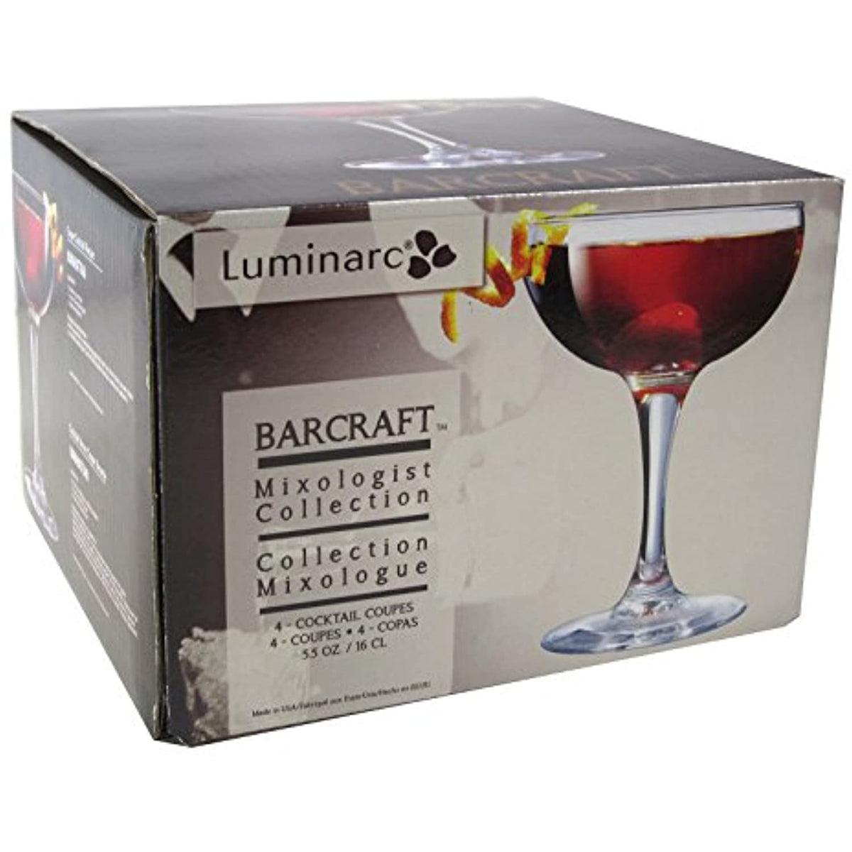 Luminarc Bar Craft 5.5 Ounce Coupe Cocktail Glass, Set of 4 SavvyDigz