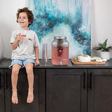 2-Gallon Glass Beverage Dispenser for Parties - 100% Leakproof Stainless Steel Spigot + Marker & Label & Fruit Infuser, Drink Dispenser, Liquid Laundry Detergent Dispenser, Water Dispenser Punch Bowls