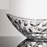 Elegant Crystal Serving Oval Bowl with Beautiful leaf design, Centerpiece For Home,Office,Wedding Decor, Fruit, Snack, Dessert, Server