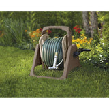 Suncast 100 ft. Tote or Wall Mount Resin Garden Hose Reel with Lid, Taupe