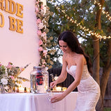 2-Gallon Glass Beverage Dispenser for Parties - 100% Leakproof Stainless Steel Spigot + Marker & Label & Fruit Infuser, Drink Dispenser, Liquid Laundry Detergent Dispenser, Water Dispenser Punch Bowls