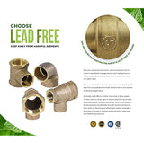 Supply Giant DDEM0340 3/4" Cast Lead Free Brass 90 Degree Elbow with Sweat Connects and Drain Caps, 27