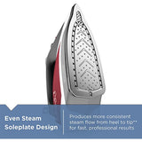 Black+Decker Vitessa Advanced Steam Stainless Soleplate Cranberry Iron, Red