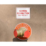 Supply Giant TJHO#9 Fire Safety Sign Siamese Connection for Fire Dept, Heavy Duty Aluminum, 10 in. x 12 in.