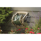 Suncast 100 ft. Tote or Wall Mount Resin Garden Hose Reel with Lid, Taupe