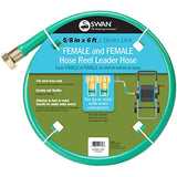 Swan Produtcs CSNLHFF5806CC Hose Reel Leader Hose with Female Connections 6' x 5/8", Green