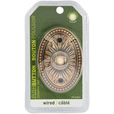 IQ America DP1230A Over-sized Wired Antique Copper Bronze Plated Surface Mounted Traditional Lighted Doorbell Pushbutton Chrome Push Button with Acrylic Ring