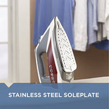 Black+Decker Vitessa Advanced Steam Stainless Soleplate Cranberry Iron, Red