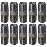 Supply Giant OQHM2025-10 Steel Nipple Pipe, 2" x 2-1/2'', Galvanized, 2-1/2"