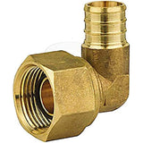 Supply Giant QGTM1212-5 PEX Barb X FIP 90 Degree Swivel Elbow Pipe Fitting, 1/2''x1/2'', Brass, Pack of 5, 1/2x1/2