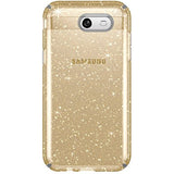 Speck Products Presidio Clear + Glitter Cell Phone Case for Samsung J3 (2017) - Clear With Gold Glitter