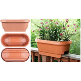 Bloem Fiskars 477241-1001 Deck Rail Planter Box, 24-Inch, Color Clay, Terra Cotta