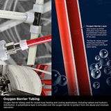 Supply Giant QGS-S121000 PEX Tubing, Oxygen Barrier for Hydronic Radiant Floor Heating Systems 1/2 in. x 1000 Feet, RED, 1/2 Inch