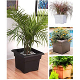 Bloem Veranda Deck Box Planter Square (VER18908), Charcoal Gray, 18"