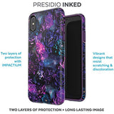 Speck Products Presidio Inked iPhone Xs Max Case, GalaxyFloral/Cala Purple