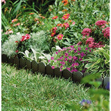 Suncast 6" Interlocking No Dig Border Landscape Edging, Black Vinyl (Set of 40)