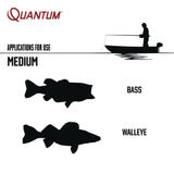Quantum Optix Spinning Reel and Fishing Rod Combo, 7-Foot 2-Piece Graphite Composite Fishing Pole, Split-Grip EVA Rod Handle, Size 40 Reel, Changeable Right- or Left-Hand Retrieve, Silver
