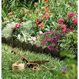 Suncast 6" Interlocking No Dig Border Landscape Edging, Black Vinyl (Set of 40)