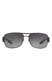 Prada 65mm Gradient Polarized Oversize Aviator Sunglasses in Black at Nordstrom