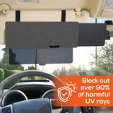 Trobo Sun Visor Extender, See-Through Adjustable Car Visor Extension Sun Shade
