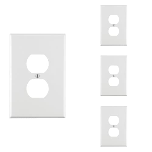 Leviton 88103 1-Gang Duplex Device Receptacle Wallplate, Oversized, Thermoset,