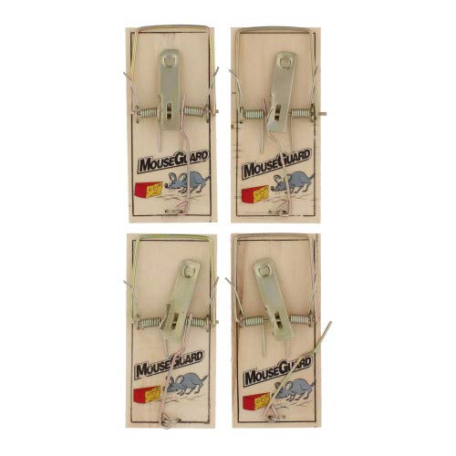 Pestguard Classic TM2 Wooden Mouse Traps � (Pack of 4) Effective, Reusable, and Humane Solution for Mouse Control. Eco-Friendly and Cost-Effective. Includes Bait Trigger Mechanism