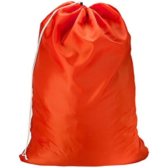 Nylon Laundry Bag - Locking Drawstring Closure and Machine Washable. These Large Bags will Fit a Laundry Basket or Hamper and Strong Enough to Carry up to Three Loads of Clothes. (Orange)