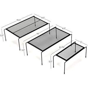 Kitchen Cabinet Organizer Set - Three Shelves, Two Under Shelf Baskets will Instantly Create Additional Cabinet or Counter Storage Space to Organize your Dishes, Glasses and Food Items. (5-Piece Set)