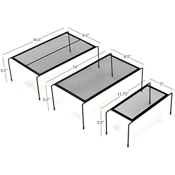 Kitchen Cabinet Organizer Set - Three Shelves, Two Under Shelf Baskets will Instantly Create Additional Cabinet or Counter Storage Space to Organize your Dishes, Glasses and Food Items. (5-Piece Set)