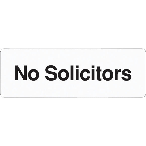 Hy-Ko English No Solicitors Sign Plastic 3 in. H x 9 in. W