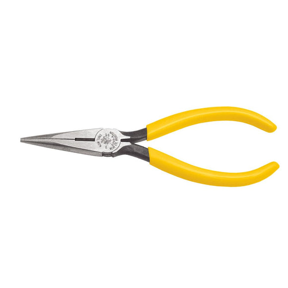 Klein Tools D203-6 Long Nose Side-Cutter Pliers, Induction-Hardened Cutting Knives and Curved Handles, 6-Inch