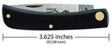 CASE XX WR Pocket Knife Sod Buster Junior Jet Black Synthetic Item #095 - (2137 SS) - Length Closed: 3 5/8 Inches