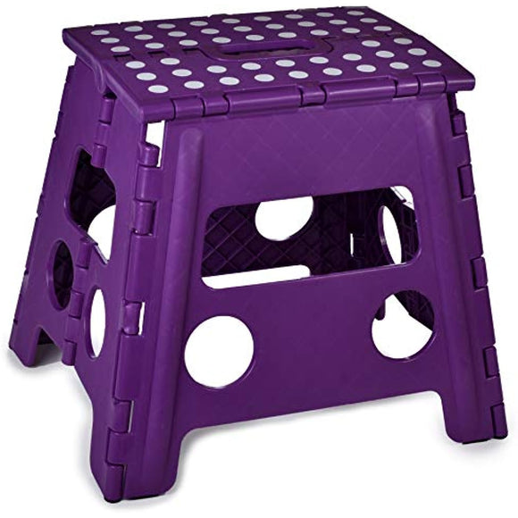 Handy Laundry Folding Step Stool, 13 Inch, The Anti-Skid Step, Sturdy to Support Adults, Safe Enough for Kids, Opens Easy with One Flip, Great for Kitchen, Bathroom, Bedroom, Kids or Adults, (Purple)