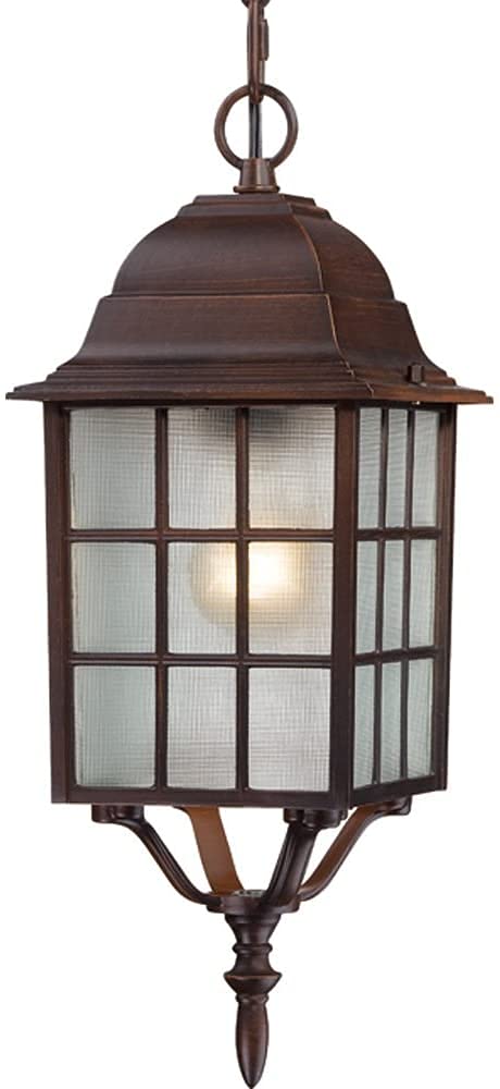 Nuvo Lighting 60/4912 Adams One Light Hanging Lantern 100 Watt A19 Max. Frosted Glass Rustic Bronze Outdoor Fixture