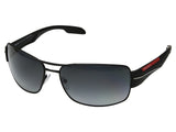 Prada 65mm Gradient Polarized Oversize Aviator Sunglasses in Black at Nordstrom