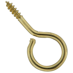 National Hardware N119-321 V2015 Screw Eyes in Solid Brass, 6 pack,#14, 1-1/16"