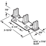 OBSOLETE - Prime-Line 161148 Stamped Steel, Adjustable, Closet Door, Floor Guide (Single Pack)