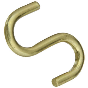 National Hardware N121-780 V2077 Open S Hooks - Solid Brass in Brass , 3/4" , 3 piece